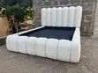 Plush Channel-Tufted Boucle Double Bed Frame - 2