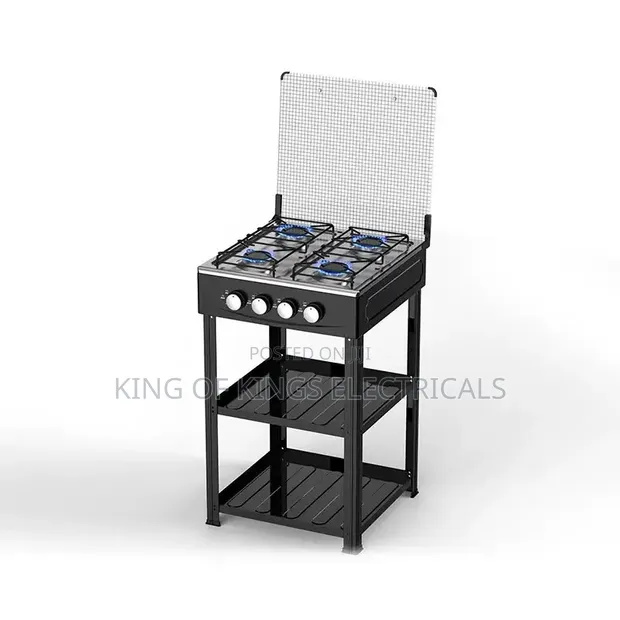 Sokany Gas Stove with Shelves - Double Burner - 1