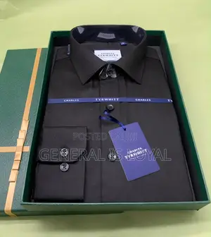 Charles Tyrwhitt Men's Black Long Sleeve Shirt