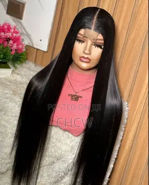 New Black 30-Inch Straight Wig with Closure