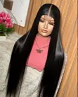New Black 30-Inch Straight Wig with Closure - 1