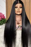 New Black 30-Inch Straight Wig with Closure - 2