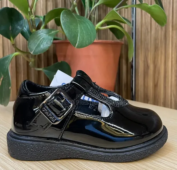 Girls' Classy Black Patent Shoes - 1