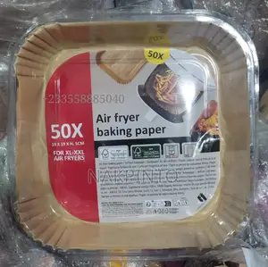 50x Premium Disposable Air Fryer Baking Paper Liners (Round & Square)