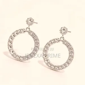 Elegant Silver Crystal Hoop Earrings