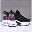 Women's Black Sequined Thick-Soled Sneakers - 1