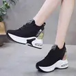 Women's Black Sequined Thick-Soled Sneakers - 2