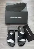 Alexander McQueen Leather Slide Sandals - 1