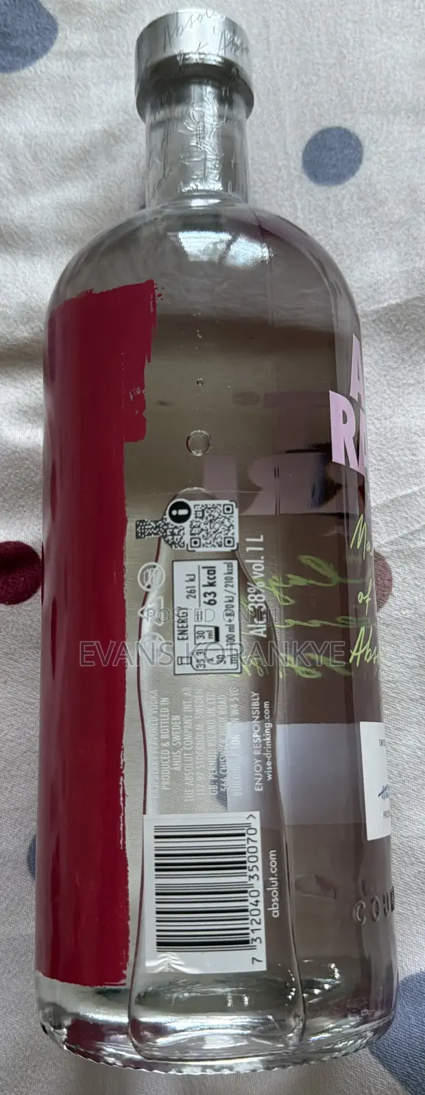 Original Absolut Raspberri Vodka - 1000ml - 1