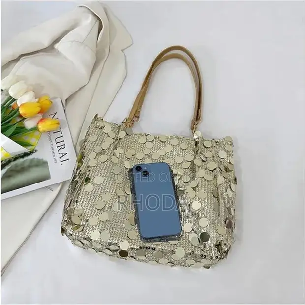 Miss DG 2025 Gold Sequin Chain Shoulder Bag - 1