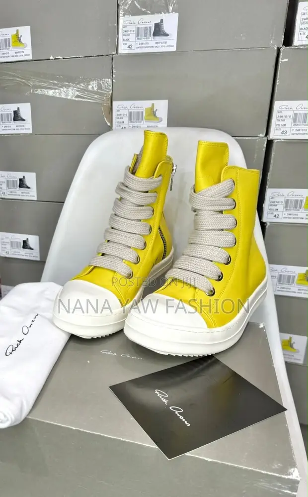 Rick Owens Baby Blue Canvas Sneakers - 1