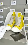 Rick Owens Baby Blue Canvas Sneakers - 1
