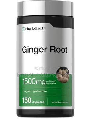 Horbaach Ginger Root Supplements, 1500mg, 150 Capsules