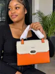 Pedro Women's Handbag - Orange, Large, Classic Style - 1