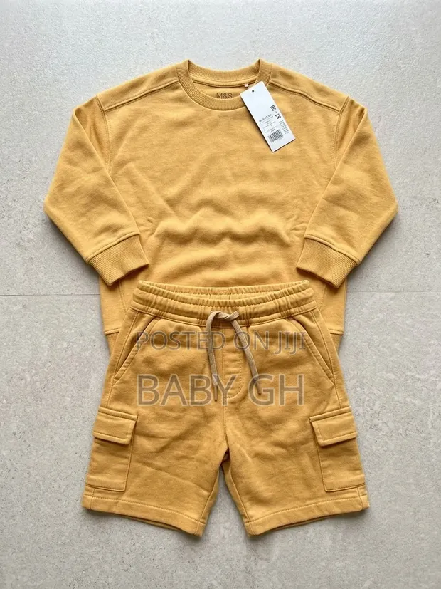 M&S Kids 2 Piece Set - Boys Yellow Cotton - 1