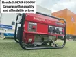 Honda 5.0KVA Generator - Brand New - 2