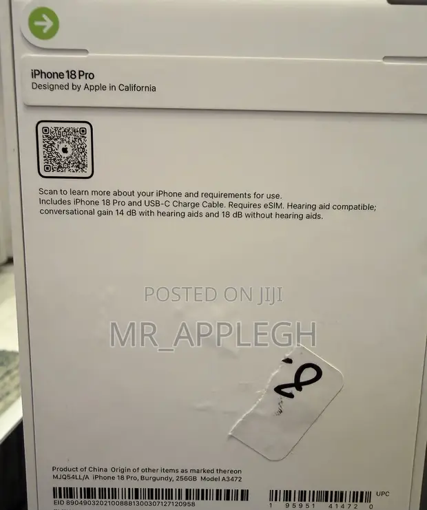 New Apple iPhone 18 Pro 256GB Burgundy - 1