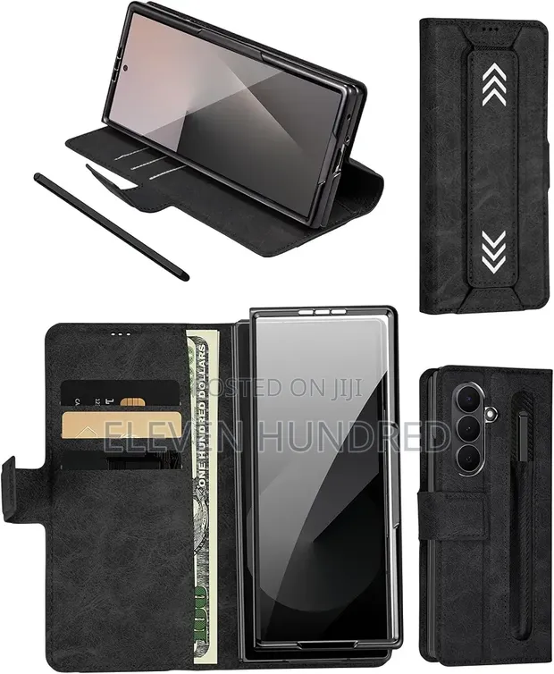 Samsung Galaxy Z Fold 6 Leather Case with Screen Protector - 1