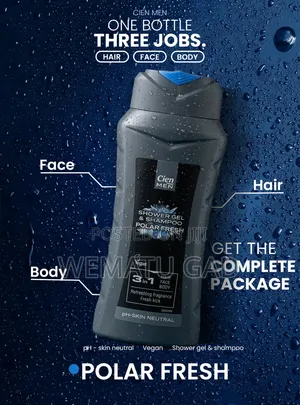 Cien Men Shower Gel & Shampoo - Polar Fresh 400ml