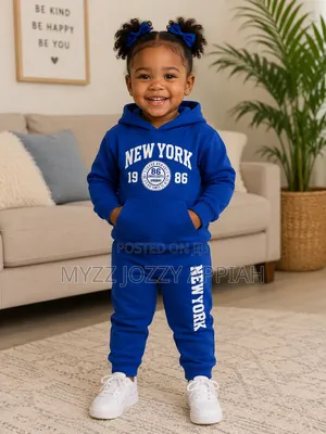 Blue Long Sleeved Hooded Sweatshirt with Jogger Trousers (3-5Y)