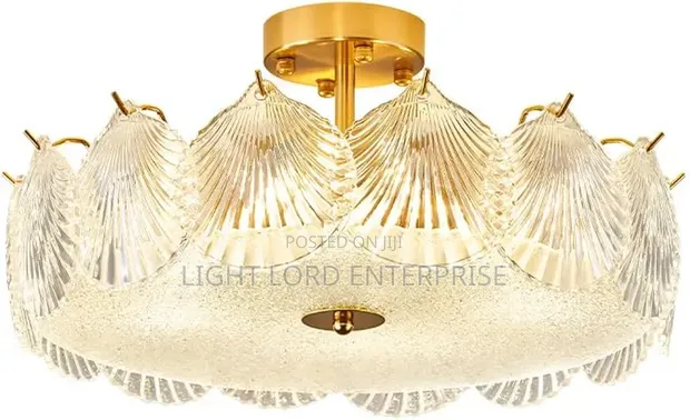 Seashell Glass Porch Ceiling Light - 1