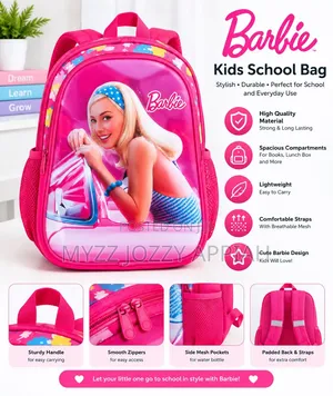 Stylish Kids School Backpack - Barbie Hot Pink