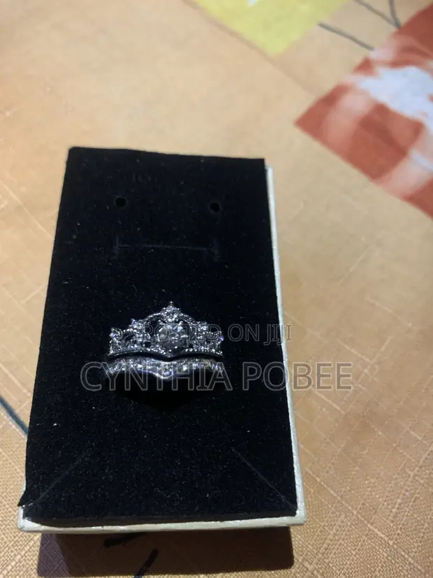 2 Pieces Crown Promise Ring Set - 1