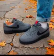 Nike Air Force Dark Ash and Black Sneakers - 2