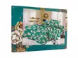 Teal Green Floral Bedsheet Set - Double Size - 3 Pcs - 2