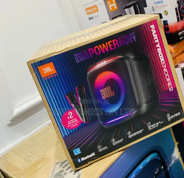 JBL Bass-Line Partybox Encore 2 Portable Speaker with 2 Mics - 1