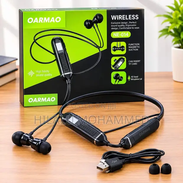 OARMAO NE-014 Wireless Bluetooth Neckband Earphones - 1