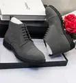 Timberland Grey Matte Leather Cap-Toe Ankle Boots - 1