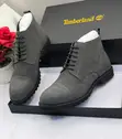 Timberland Grey Matte Leather Cap-Toe Ankle Boots - 2