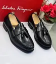 Salvatore Ferragamo Black Leather Tassel Loafers - 2