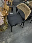 Modern Polypropylene Dining Armchair with Woven Rope Backrest - 1