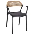 Modern Polypropylene Dining Armchair with Woven Rope Backrest - 2
