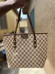 Ladies Handbags - Brown Fabric - 3