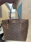 Ladies Handbags - Brown Fabric - 4