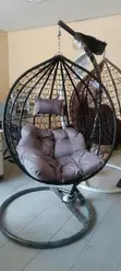 Hanging Egg Chair - Black Rattan - 1