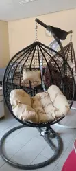 Hanging Egg Chair - Black Rattan - 2