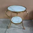 Modern Gold Round Glass Coffee Table - 4