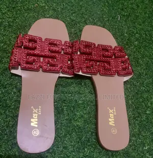 Max Extra Ladies Rhinestone Slide Sandals - Size 40