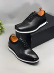 Berluti Fast Track Hybrid Smart-Casual Men's Dress Sneakers - Black Leather & Suede - 2