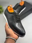 Berluti Fast Track Hybrid Smart-Casual Men's Dress Sneakers - Black Leather & Suede - 3