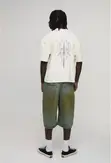 Boohooman Longline Tinted Denim Jorts - Green - 2