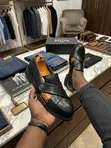 Berluti Cross Strap Leather Loafers - Men's Casual Shoes - 4