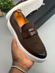 Executive Men's Brown Suede & Leather Loafers - 3
