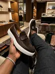 Executive Men's Brown Suede & Leather Loafers - 4