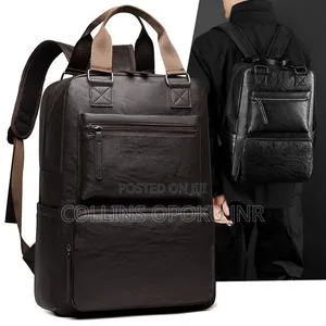 Luxury PU Business Backpack - Brown