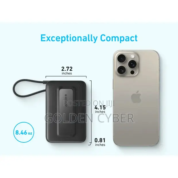 Anker Zolo 10000mAh 30W Magnetic Power Bank with USB-C Cable - 1
